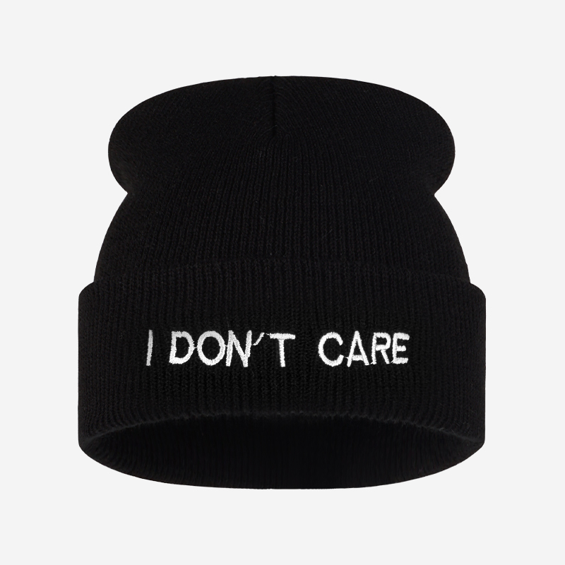 Beanie Cuffed Knit - قبعة محبوكة بعبارة 