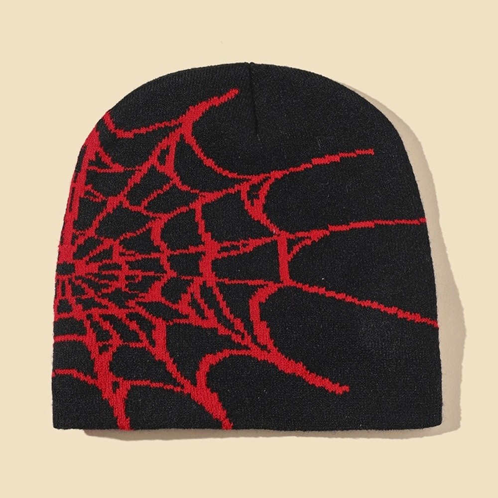 قبعات بيني بنمط شبكة العنكبوت  - مراجعة Beanie Cuffed Knit وسعره